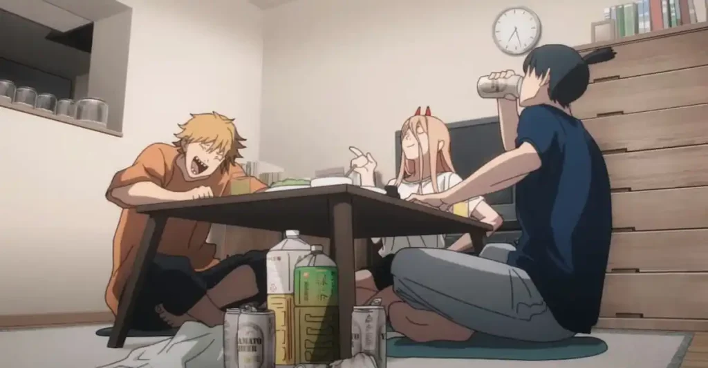 Messy, loud, and weirdly wholesome — the closest thing to home Denji’s ever had.